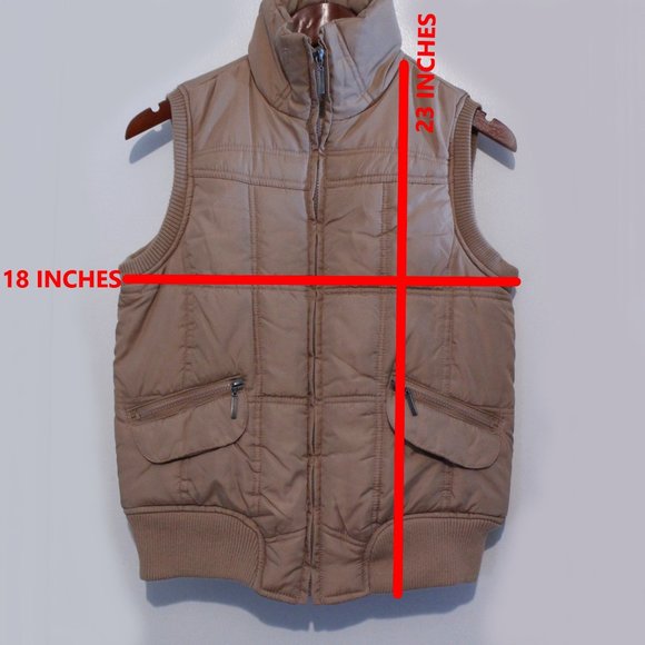 OUTEREDGE, TAN PUFFER VEST, SIZE SMALL - Picture 7 of 7